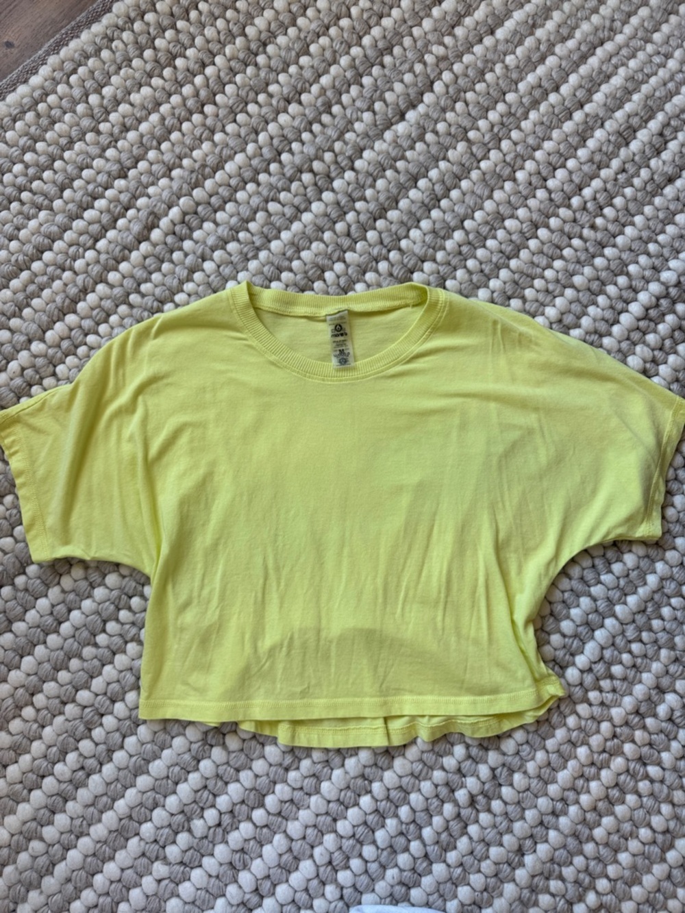 Mono B Neon Yellow Cropped Tee